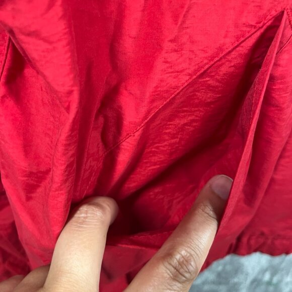 Vintage J Crew Oarsman Jacket Men's XL Red Zip Hooded Boxy Cropped Pockets 90s - Picture 5 of 10